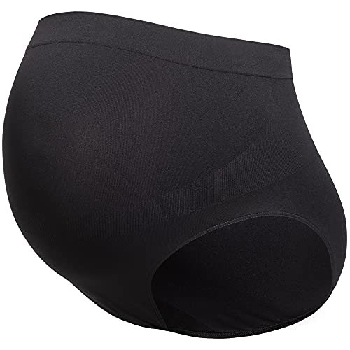 Herzmutter Bragas de Maternidad - Pack de 2 - Slip de Embarazo - Braguita de Premamá sin Costuras - para el Embarazo-después del Parto - 5820 (XL-XXL, 2X Negro)