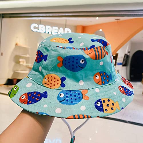 Hifot Bebé Niño Sombrero de Sol Verano Algodón Niño Ajustable Pescador Gorra Protección de Sol Anti UV para Exteriores/Natación/Playa/Piscina UPF 50+