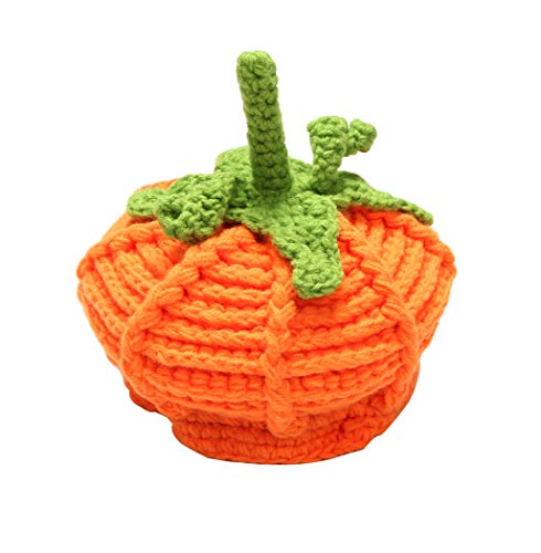 Hillento bebé Tejer Sombreros de Calabaza, Calabaza recién Nacidos de Punto de Lana Unisex Beanie Baby Sombreros del Ganchillo para Las Tapas de Halloween, Sombrero de Apoyo de la fotografía