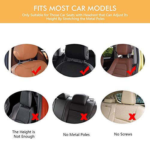 HommyFine Reposacabezas Coche con Barra Deslizante Ajustable, Cuello Almohada de Viaje para Asiento de Automóvil para Adultos y Niños Negro(Tercera Generación)