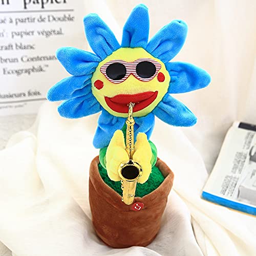 Hotar Girasol bailando con sax: 32 cm, juguete musical electrónico, 60 canciones, juguete musical