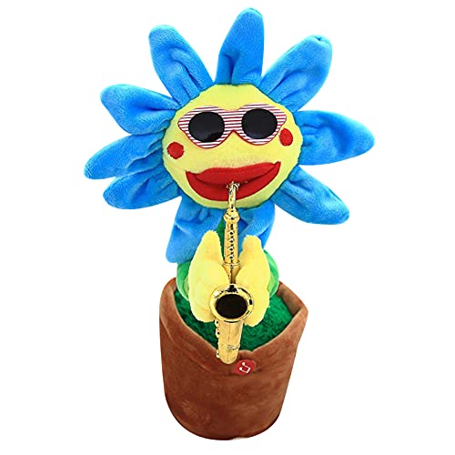 Hotar Girasol bailando con sax: 32 cm, juguete musical electrónico, 60 canciones, juguete musical