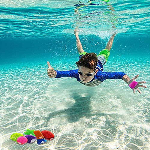 HTHL 8 Uds., Juego de juguetes para piscina, gema de buceo que se hunde, piedras preciosas acrílicas coloridas para niños, juguetes subacuáticos, juguetes de natación de verano para baño, piscina