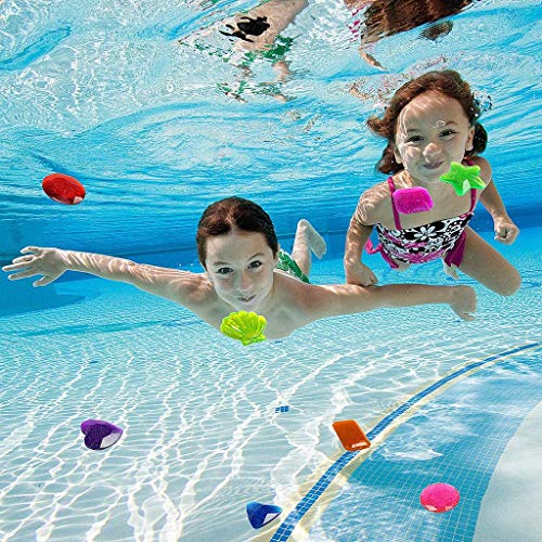 HTHL 8 Uds., Juego de juguetes para piscina, gema de buceo que se hunde, piedras preciosas acrílicas coloridas para niños, juguetes subacuáticos, juguetes de natación de verano para baño, piscina