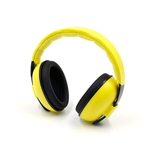 Huachaoxiang Protector De Audición Niño Bebé, Protección contra Ruidos Auriculares Niños 25 DB NRR Ruido Reducción Auricular Bajo Peso para Bebé 0-36 Meses Niños Mujer Adulta,Amarillo