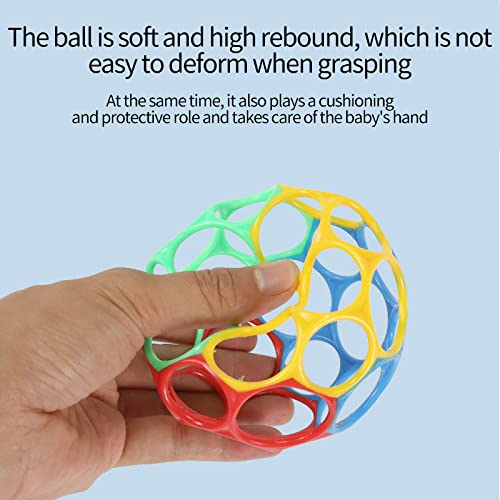 Huan Bola de Agarre para Bebé Bola de Agarre para Bebés Oball Bola de Colores Juguetes Sensoriales Pelota de Dentición para Mejorar la Experiencia Visual y Auditiva(Color Aleatorio)