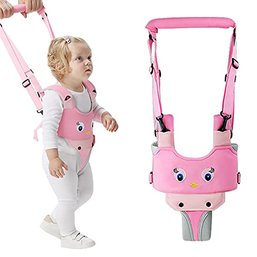 IULONEE Ayudante para caminar para bebés Asa ajustable Asistente para caminar para niños pequeños Niño de pie y para caminar Riendas de cinturón Arnés de seguridad para niños de 7 a 24 meses (Rosa)