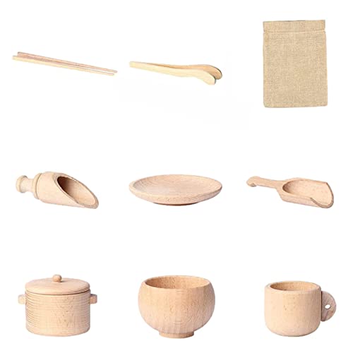 Jayehoze Sensory Bin Tools - Juguetes Montessori para niños pequeños, Juguete de Aprendizaje de motricidad Fina, Juego de simulación de Pinzas de Palas de Madera, Juego de 8 Juguetes de motricidad