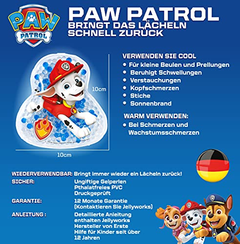 Jellyworks Paw Patrol Bolsa de Gel de Frío y Calor para Pequeños Golpes y Moretones, 60 g