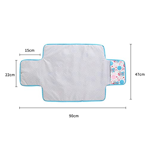 jingjia Cambiador De Viaje Portátil 90X47cm Cambiador De Viaje Impermeable Cambiador De Pañales Porta Pañales Cambiador Cambiador De Pañales Cambiador Infantil Colchoneta Plegable para Bebes