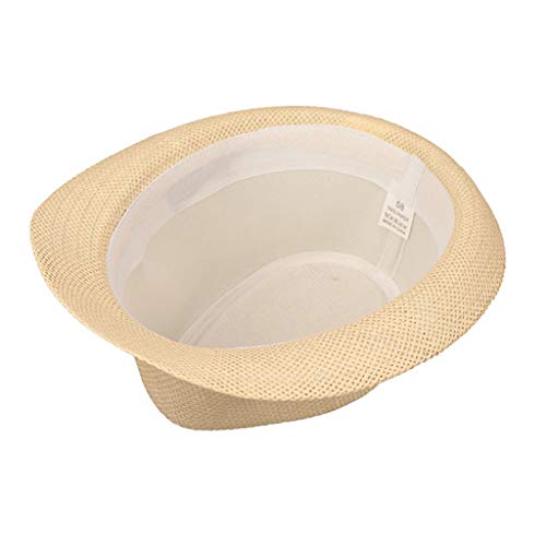 JOYKK Niños Sombrero de Paja Verano Playa Jazz Panamá Trilby Fedora Sombrero Gángster Gorra Sombreros al Aire Libre Respirable Niñas Niños Sombrero para el Sol - B # Blanco