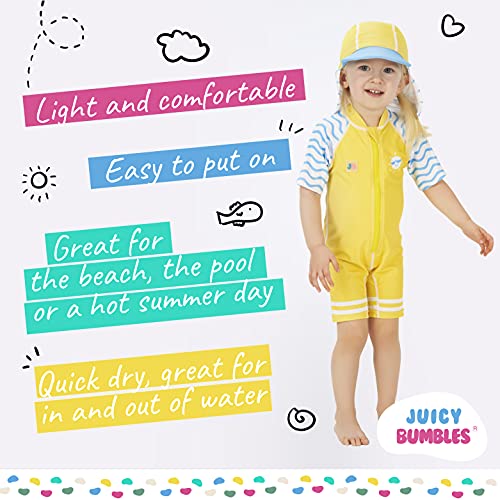 Juicy Bumbles Bañador Bebe Niño - Traje de Baño con Protección Solar Anti UV de Una Pieza para Bebés y Niños Pequeños - Traje de Mangas Cortas UPF50 + Sol 1-2 Años