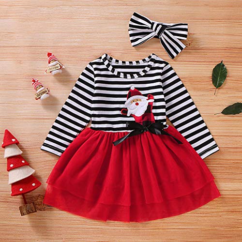 K-Youth Disfraz Vestido de Fiesta Chica Disfraces de Navidad Niñas Papá Noel Reno Tutu Vestido Princesa Niña Vestidos de Cumpleaños Ropa Bebe Niña Recien Nacido Invierno Bautizo (Rojo, 4-5 años)