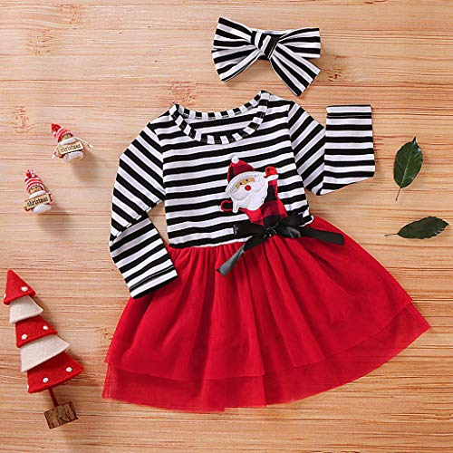 K-Youth Disfraz Vestido de Fiesta Chica Disfraces de Navidad Niñas Papá Noel Reno Tutu Vestido Princesa Niña Vestidos de Cumpleaños Ropa Bebe Niña Recien Nacido Invierno Bautizo (Rojo, 4-5 años)