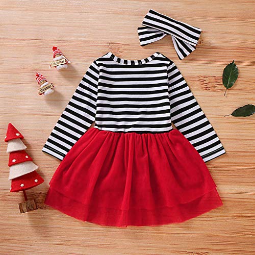 K-Youth Disfraz Vestido de Fiesta Chica Disfraces de Navidad Niñas Papá Noel Reno Tutu Vestido Princesa Niña Vestidos de Cumpleaños Ropa Bebe Niña Recien Nacido Invierno Bautizo (Rojo, 4-5 años)