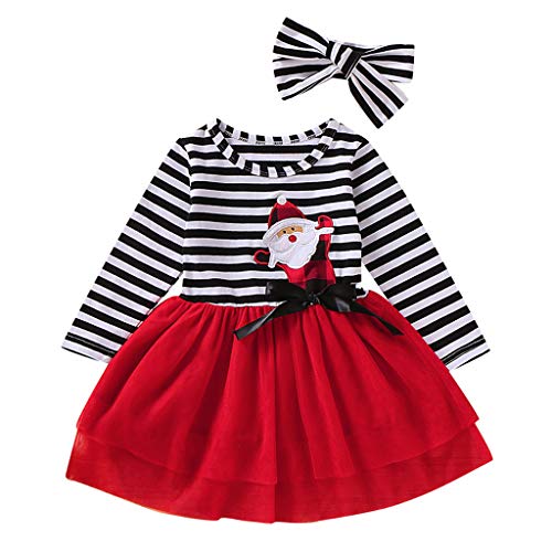 K-Youth Disfraz Vestido de Fiesta Chica Disfraces de Navidad Niñas Papá Noel Reno Tutu Vestido Princesa Niña Vestidos de Cumpleaños Ropa Bebe Niña Recien Nacido Invierno Bautizo (Rojo, 4-5 años)