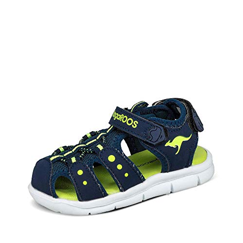 KangaROOS K-Mini, Sandalias Unisex bebé, Azul (Dk Navy/Lime 4054), 25 EU