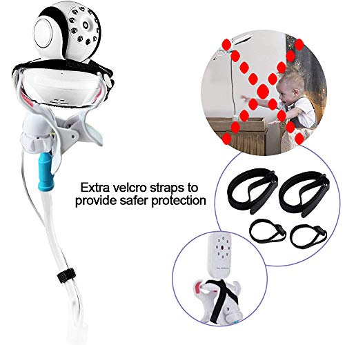 KBNIAN Soporte para Camara Vigilabebes Soporte para Camara de Bebe Giratorio de 360 ° Soporte Vigilabebes Sin Perforación con Brazo de Aleación Aluminio Soporte para Monitor de Bebé para Cuna Estante