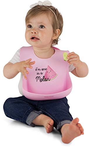 Kiddo Feedo Baberos de Silicona para Bebés y Niños Mayores - 6 Colores/Diseños Originales Disponibles - Impermeable, Blando y Lavable - Sin BPA y Ecológico - Rosa