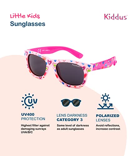 Kiddus Gafas de sol POLARIZADAS bebe, niño, niña. Con Patillas Flexibles. UV400 100% protección rayos UVA y UVB. Seguras, confortables y muy resistentes