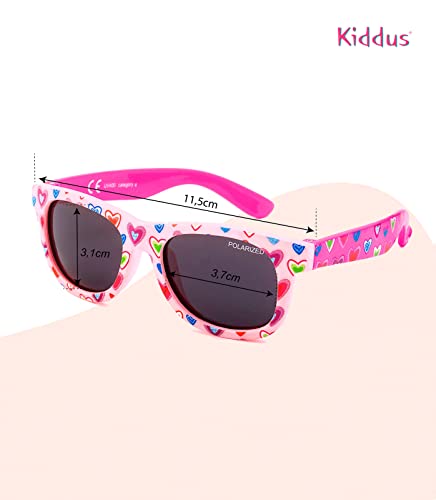 Kiddus Gafas de sol POLARIZADAS bebe, niño, niña. Con Patillas Flexibles. UV400 100% protección rayos UVA y UVB. Seguras, confortables y muy resistentes