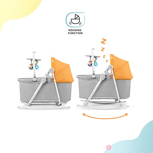 Kinderkraft Columpio Bebé NOLA, 5 en 1, Balancín, Silla, Cuna, Amarillo