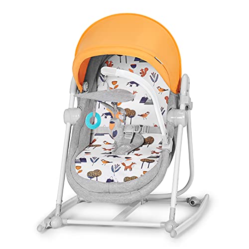 Kinderkraft Columpio Bebé NOLA, 5 en 1, Balancín, Silla, Cuna, Amarillo