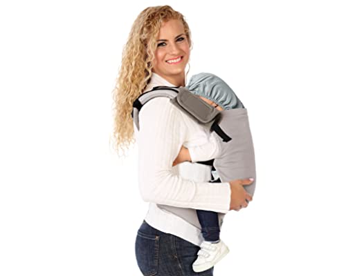 Kiokids Mochila Portabebés Ergonómica Multiposiciones Ajustable De Porteo Gris Con Capucha y Protectores (Verde)