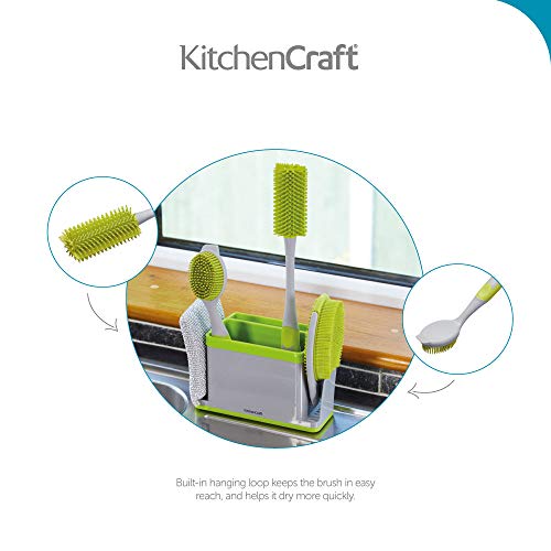 KitchenCraft – Cepillo Limpia Biberones de Silicona Antibacteriano