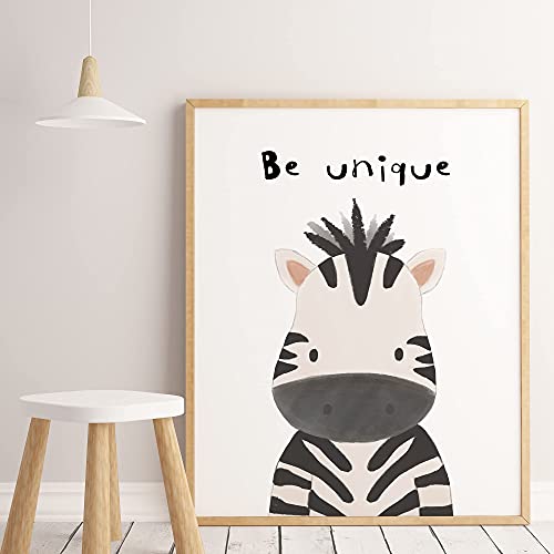 Kolorix Set de Cuadros Infantiles para habitación bebé Láminas Infantiles de Animales. Juego de 3 láminas para Cuadros Infantiles DIN A4. Poster de Animales, Safari para decoración Infantil.