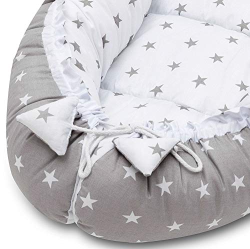 Lajlo - Cojín Nido Portatil l Reductor de Cuna l Almohada para Bebes l Cama para Recien Nacidos l Accesorios Bebe l Protector de Carro