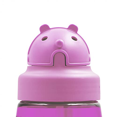 Laken OBY Niños Botella Infantil de Tritan, Tapón OBY con Pajita 0,45L Rosa