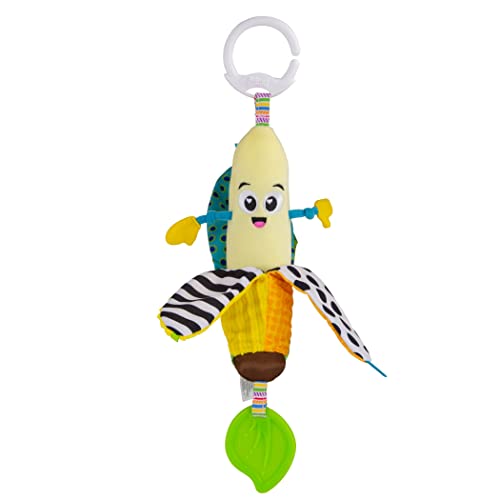 LAMAZE Bea the Banana, clip en el cochecito y cochecito de bebé recién nacido, juguete sensorial para bebés con colores y sonidos, juguete de desarrollo para niños y niñas de 0 a 24 meses