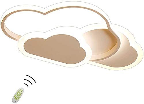 Lámpara de techo creativa con forma de nube con control remoto regulable, luz de techo acrílica, montaje empotrado para sala de estar, habitación de niños, 52 cm (20,5 pulgadas) 42 W blanco