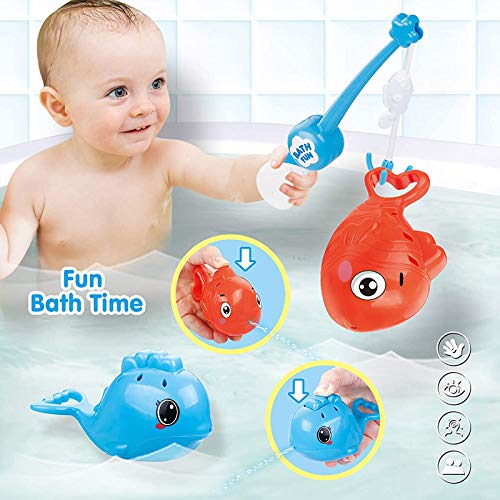 LEADSTAR Juguetes Baño Bebe,Juguetes Bañera Bebés 5pcs Lindos Animales Redes de Pesca,Juguetes de Piscina para Niños,Juguetes de Playa,Regalos para Bebés,Juguete de baño para Bebés 1 2 3 Año