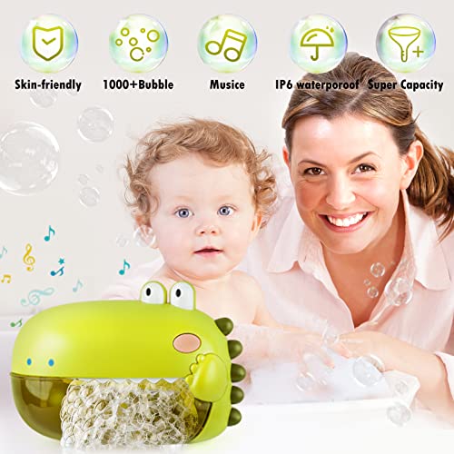 Lehoo Castle Juguetes Bañera para Bebé, Dinosaurios Burbujas Bañera Niños con música, Juguete para Burbujas Bañera con Capacidad de 250 ml