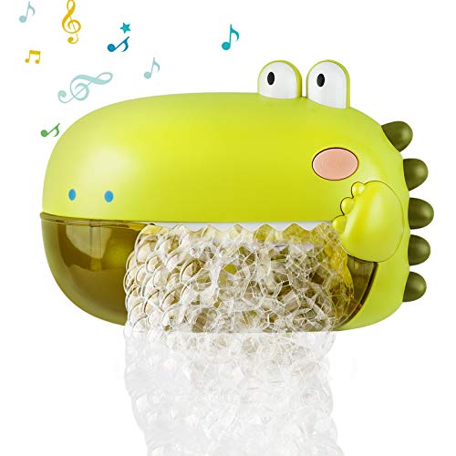 Lehoo Castle Juguetes Bañera para Bebé, Dinosaurios Burbujas Bañera Niños con música, Juguete para Burbujas Bañera con Capacidad de 250 ml