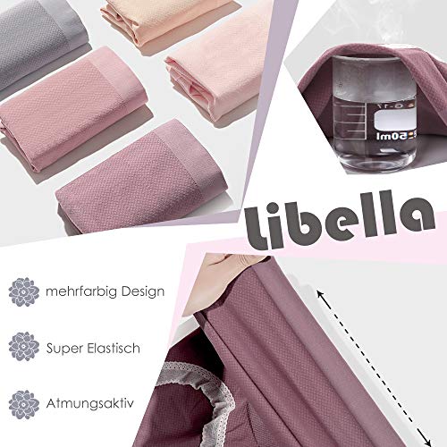 Libella Paquete de 3 Mujer Calzoncillos de Maternidad Bragas para Embarazadas Sin Costura Pregnant Underwear Pre-mamá Cintura Alta Apoyo el Vientre 3614 Rosa Morado Gris L