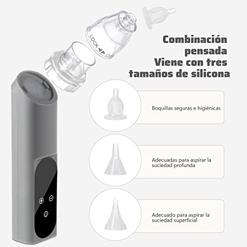 Lictin Aspirador Nasal Bebes-Set de cuidado del bebé, 6 modos conmutables, recargable aspirador nasal, con 3 puntas de silicona, aspirador nasal eléctrico para recién nacidos, niños pequeños