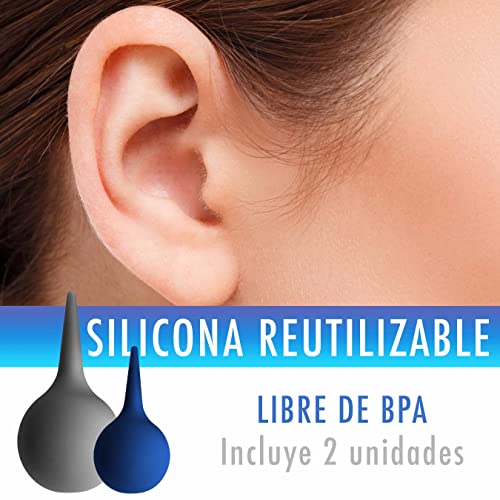 Limpiador de Oídos Médico para Remover el Cerumen del Oído - Kit para Quitar los Tapones del Oído - Pack de 2 Jeringuillas 35 ml y 65 ml para Limpieza de Oídos con Agua a Presión