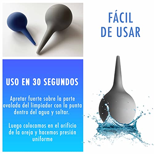 Limpiador de Oídos Médico para Remover el Cerumen del Oído - Kit para Quitar los Tapones del Oído - Pack de 2 Jeringuillas 35 ml y 65 ml para Limpieza de Oídos con Agua a Presión