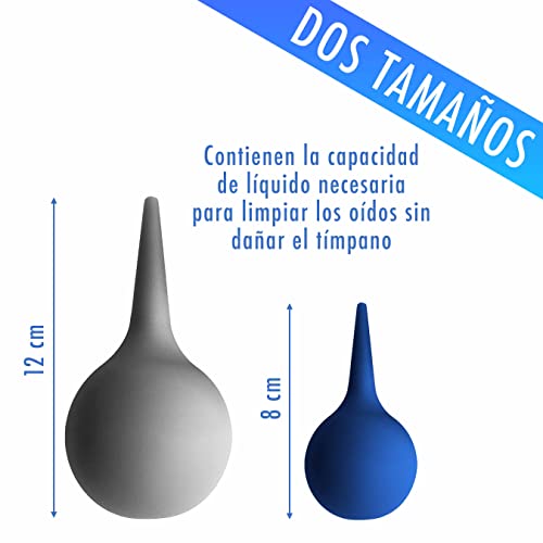 Limpiador de Oídos Médico para Remover el Cerumen del Oído - Kit para Quitar los Tapones del Oído - Pack de 2 Jeringuillas 35 ml y 65 ml para Limpieza de Oídos con Agua a Presión