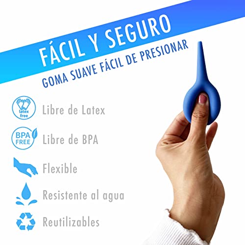 Limpiador de Oídos Médico para Remover el Cerumen del Oído - Kit para Quitar los Tapones del Oído - Pack de 2 Jeringuillas 35 ml y 65 ml para Limpieza de Oídos con Agua a Presión