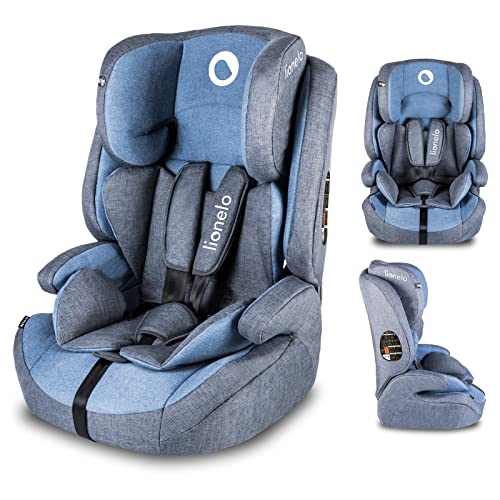 LIONELO Nico Silla de coche para bebés de 9 a 36 kg Reposacabezas con ajuste de 5 puntos Tela FrictResist 300 DEN Cubre parabrisas Cinturones de seguridad de 5 puntos