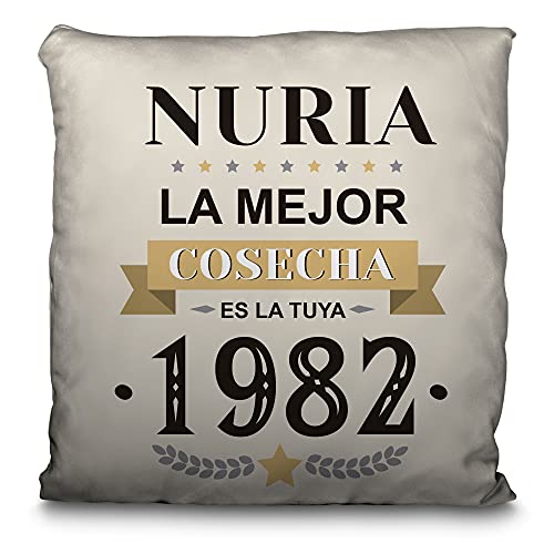 LolaPix Cojín Feliz cumpleaños. Regalos Personalizados Originales. Impresión 100% por Las Dos Caras. Relleno Incluido. Varios tamaños. CUMPLEAÑOS Cosecha