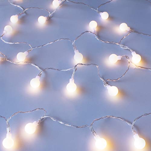 LuxLumi - Cadena de 50 Luces LED con Forma de Lunares, para el hogar, apartamento, Boda, habitación, Adolescentes, guarderías, dormitorios, Fiestas, Baby & Nupcial, Ducha (18 pies)