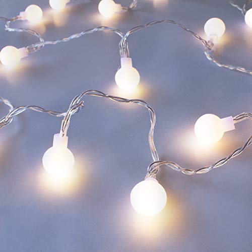 LuxLumi - Cadena de 50 Luces LED con Forma de Lunares, para el hogar, apartamento, Boda, habitación, Adolescentes, guarderías, dormitorios, Fiestas, Baby & Nupcial, Ducha (18 pies)