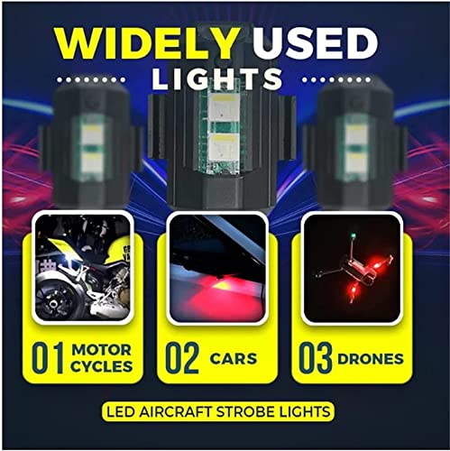 Luz estroboscópica de dron, iluminación anticolisión magnética, luces LED de 4 colores, luz de señal nocturna, luces estroboscópicas de avión LED recargables para el paseo más fresco al aire libre