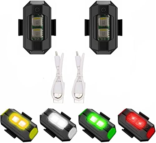 Luz estroboscópica de dron, iluminación anticolisión magnética, luces LED de 4 colores, luz de señal nocturna, luces estroboscópicas de avión LED recargables para el paseo más fresco al aire libre