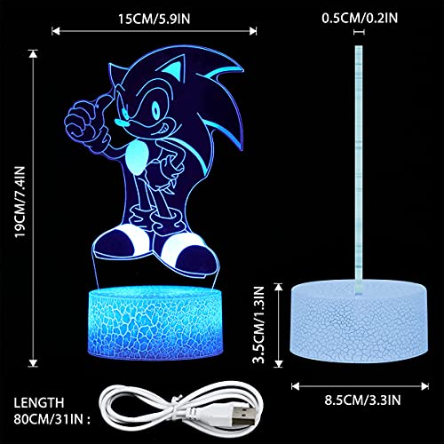 Luz nocturna 3D 1 panel y 16 sensores de cambio de color con control remoto, luz para dormir para bebé y regalo de cumpleaños